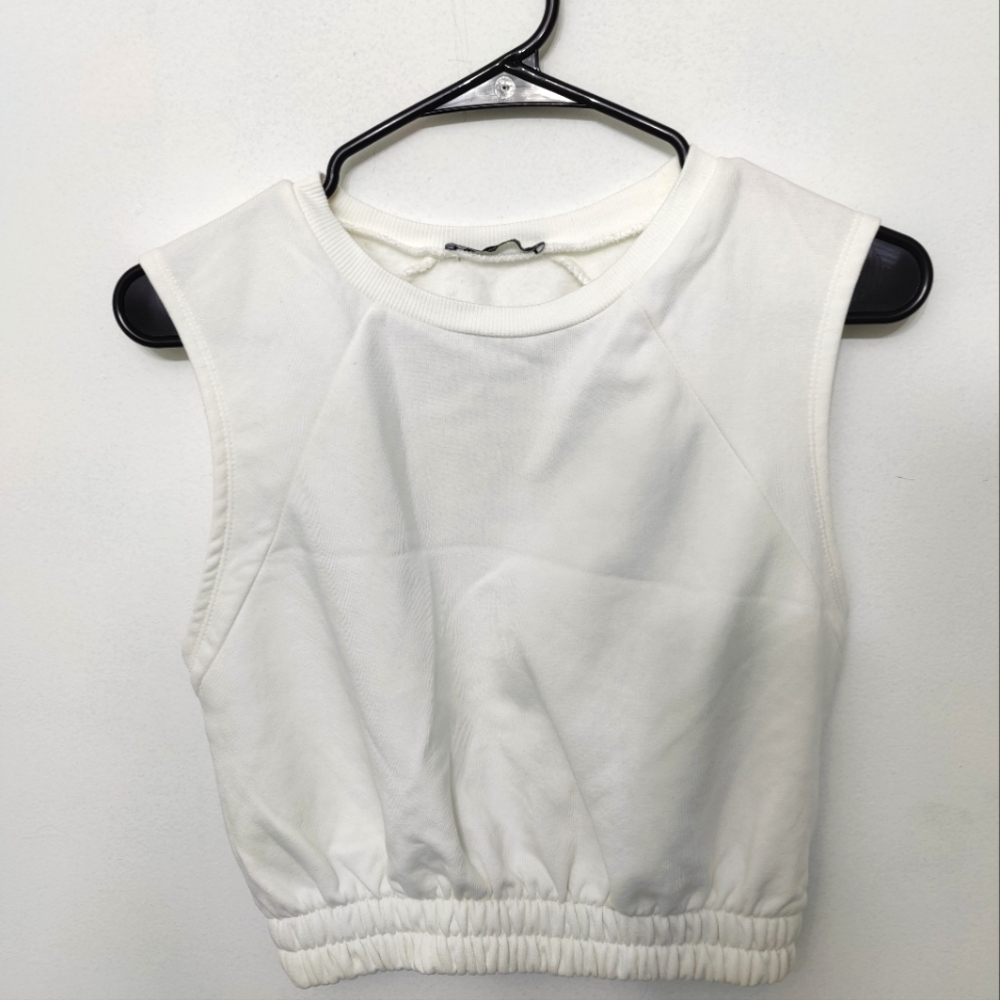 Zara crop top sleeveless white size S